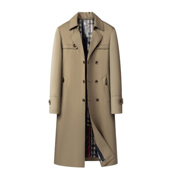 British windbreaker men's mid-length high-end coat
