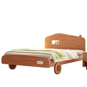 Car style children's bed all solid wood youth cartoon bed