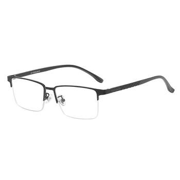 Black half-frame anti-blue light glasses for eye protection for myopia