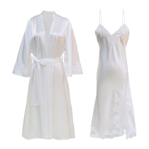 Yufu heavyweight silk nightgown sexy suspender nightgown two-piece set womens spring and summer home wear 100% mulberry silk pajamas