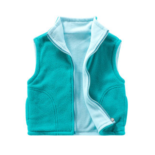 Children's polar fleece vest autumn and winter reversible vest