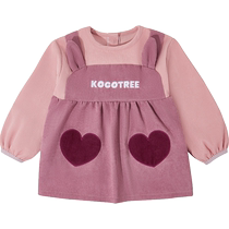 KK Tree Children Hood Clothing Light Core Suede Baby Apron Waterproof Anti Dirty Eating Containment Pocket Autumn Winter Anti-Wear