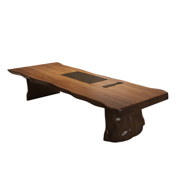 Song dynasty aesthetic solid wood tea table and chair combination kung fu tea table home coffee table high-end large table office zen