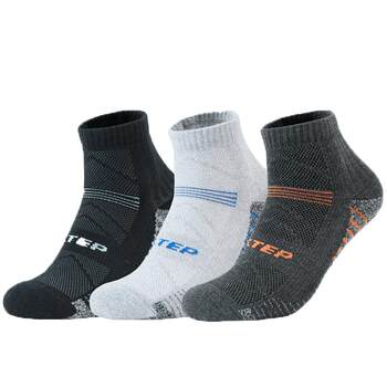 Xtep Sports Socks ຖົງຕີນແລ່ນມືອາຊີບຂອງຜູ້ຊາຍແລະແມ່ຍິງ 3 ຄູ່ຂອງຖົງຕີນຕ້ານເຊື້ອແບັກທີເຣັຍຕ້ານກິ່ນຕີນ terry terry breathable cushioning socks