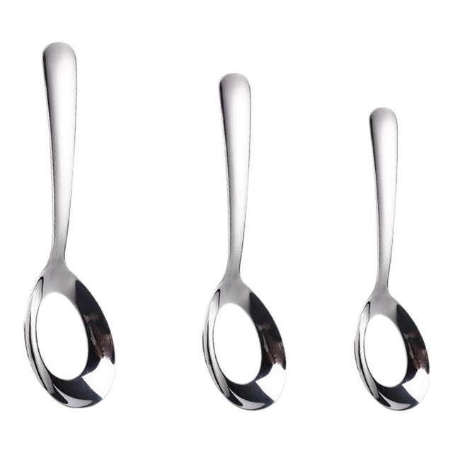 304 stainless steel spoon soup spoon commercial tableware spoon flat bottom spoon children's meal spoon spoon dessert spoon small spoon