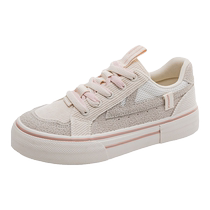Pull back womens shoes canvas shoes womens 2024 new spring versatile thick-soled white shoes womens casual white board shoes