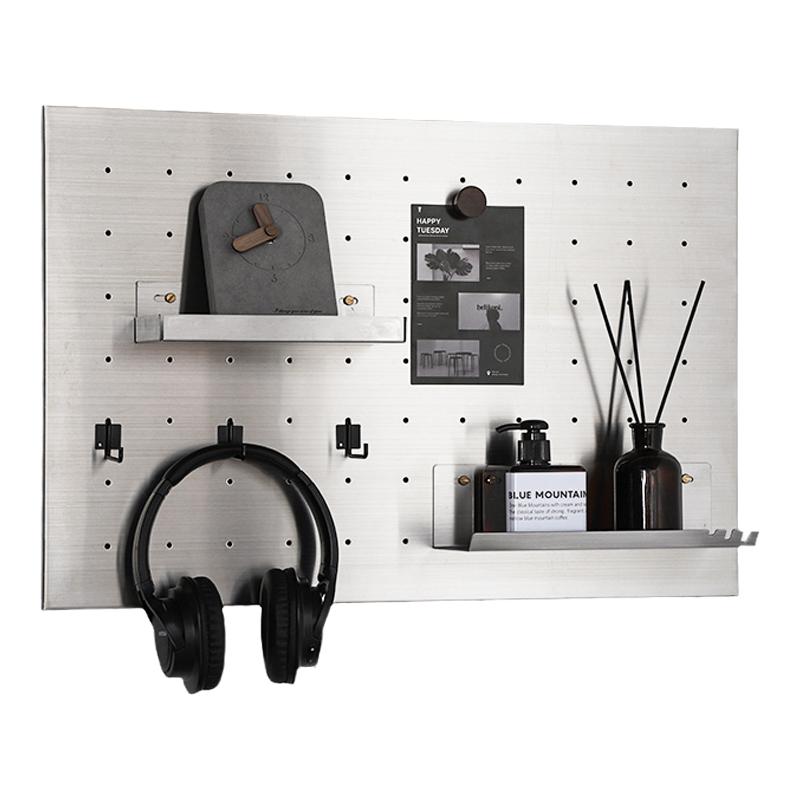 Wire-brushed stainless iron hole board storage and sorting