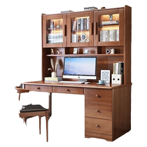 Senzong solid wood desk bookshelf bookcase integrated combination student study table home office writing table computer table