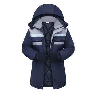 冬季棉服加厚棉衣男冬装棉袄防寒保暖劳保车间耐磨工装中长款防风