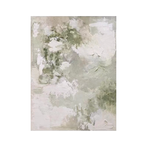 HW.ART手绘油画《清竹》侘寂风装饰画客厅高级感挂画玄关简约壁画