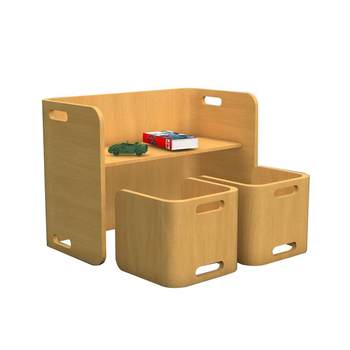 Japanese aooboy children's table and chair set solid wood