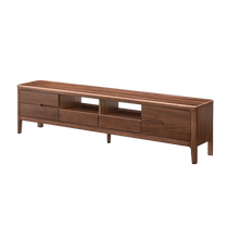 The original prototype solid wood TV cabinet modern living room furniture North American black walnut light luxury storage cabinet B5086