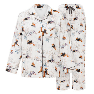 cutelife【轻羽】月子服女士长袖家居服孕妇竹棉哺乳睡衣秋冬套装