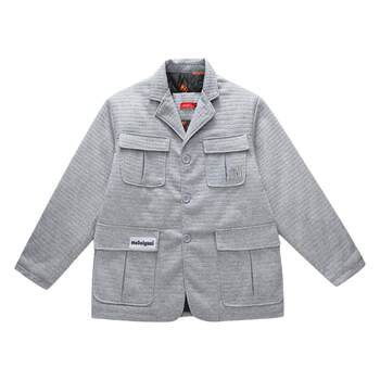 FLOATINGKA ຊຸດແຟຊັ່ນປະຈຳຊາດຂອງ workwear multi-pocket thickened suit loose jacket couple waffle cotton coat