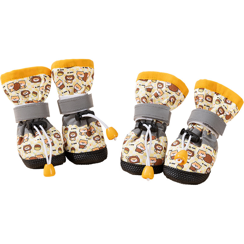 Hippie dog all-season waterproof all-over printed high-top soft-soled shoes