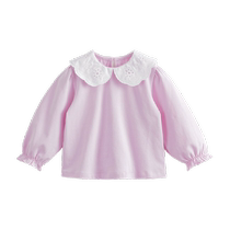 Marc Jenny 2024 Autumn New Girls Hollow Large Lapel Puff Sleeve Bottoming Shirt T-shirt