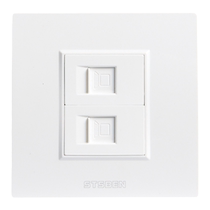 Type 86 concealed dual-port Gigabit network panel two-position CAT6 broadband information two-position Category 6 network cable computer socket