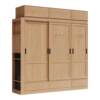Solid wood sliding door wardrobe log style