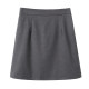 Elastic waist professional a-line skirt large size dark gray formal outfit