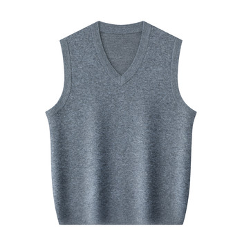 Romon 100% pure wool vest men's knitted vest