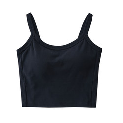 Small camisole with chest pad for women to wear early spring sexy hot girl sleeveless beautiful back wearing white bottoming top