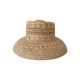 French hollow raffia straw hat with large brim