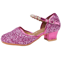 Childrens Latin dance shoes girls soft-soled dance shoes childrens beginners low-heeled girls performance competition dance shoes summer