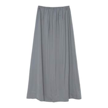 DOROTHY丨Silk cool thin satin skirt women's mid-length loose a-line skirt niche high-waisted skirt