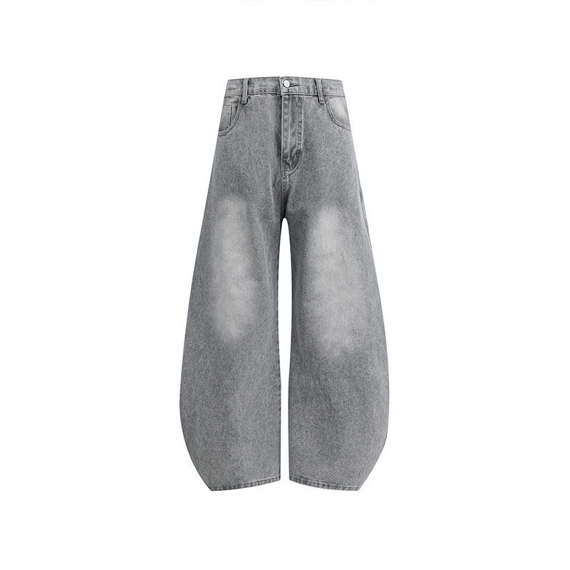 Lyd Jeans กางเกงยีนส์ผู้ชายสไตล์อเมริกัน ซักน้ำ วินเทจ ขาบาน ตัวหลวม ใส่ลำลอง ทรงตรง
