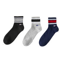 Champion mens and womens sports socks spring and autumn trendy brand American multi-color mid-calf logo socks