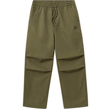 Camel men's 2025 autumn and winter new casual pants loose straight overalls plus velvet warmth water-repellent waterproof legs