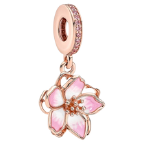 618]Pandora Pandora cherry blossom pendant rose gold diy beaded rotating cherry blossom exquisite and simple