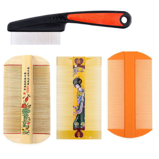 篦子梳虱子梳木头加密超密齿老式神器男女士刮头除头屑跳蚤竹梳子