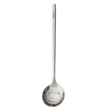 304 stainless steel cartoon long handle spoon children's rice spoon