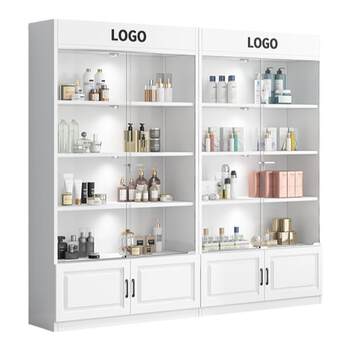 Lockable glass storage product display cabinet