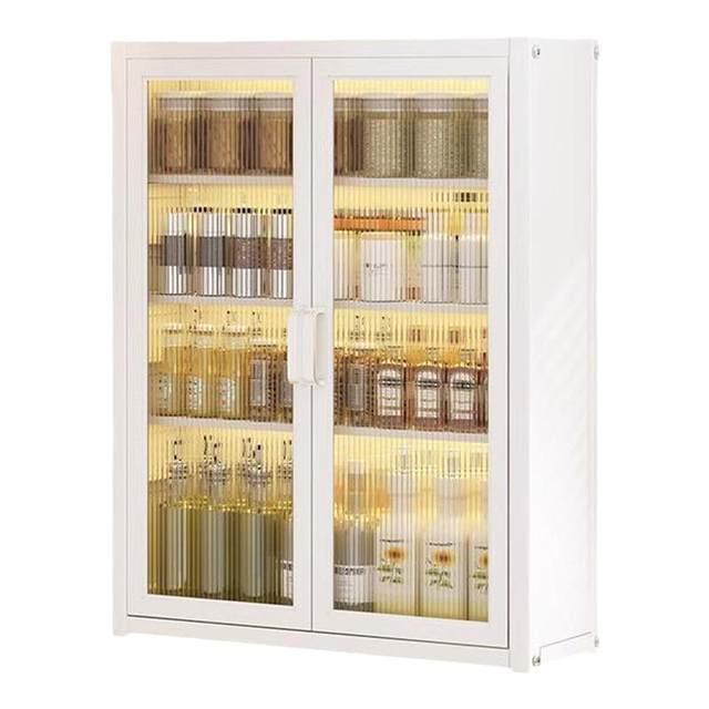 Kitchen wall-mounted seasoning rack without punching and dust protection
