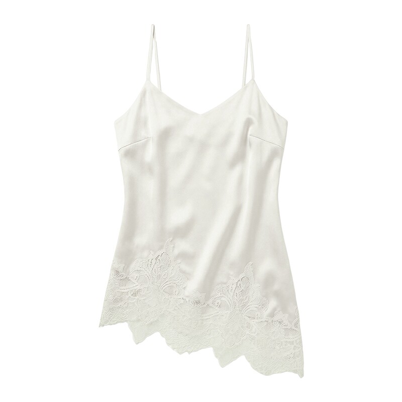 Lace trimmed suspender skirt and vest for women to wear underneath