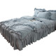 All cotton pure cotton Nordic style bed sheets and quilt covers wash cotton princess style bed skirt solid color bed four-piece set bedding ins