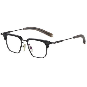 Anti-blue light pure titanium half-frame round face ultra-light myopia glasses