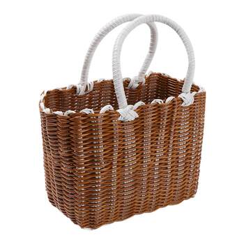 Hollow woven shopping basket outdoor portable picnic basket