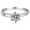 925 silver plated 18K gold moissanite diamond ring can be engraved