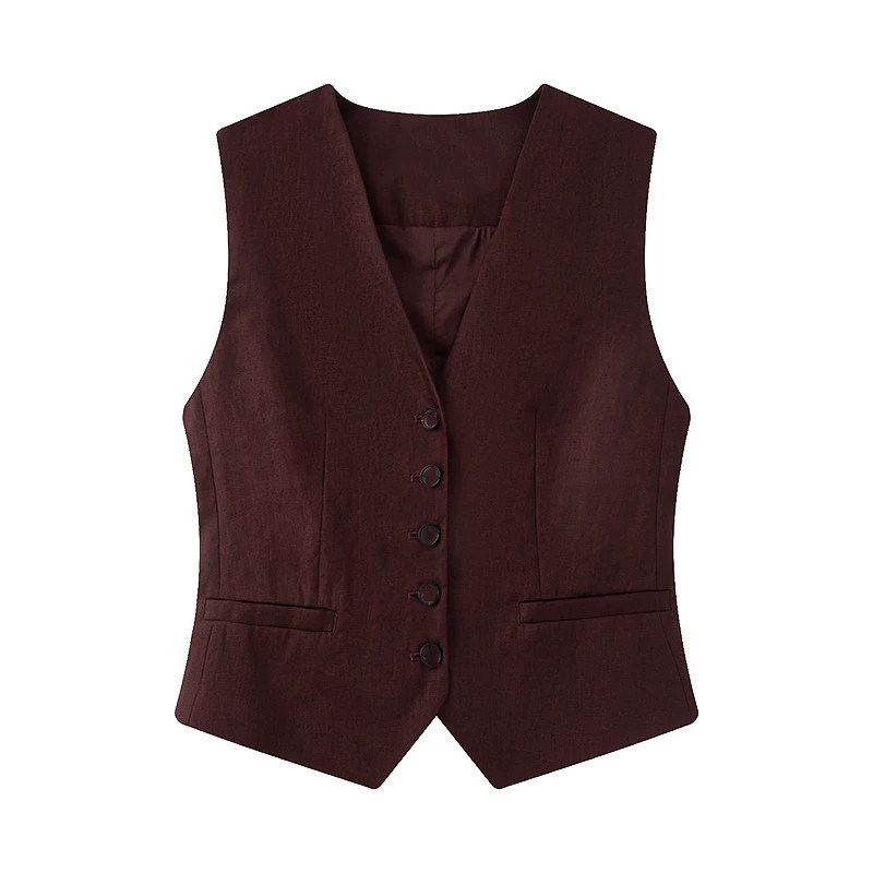 V-neck all-match sleeveless casual vest top for women