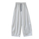 Lazy style ງ່າຍດາຍ topline ການອອກແບບ pants scimitar ສໍາລັບແມ່ຍິງ 2026 ຕົ້ນພາກຮຽນ spring ໃຫມ່ elastic ແອວ drawstring ກ້ວາງຂາບາດເຈັບແລະ trousers