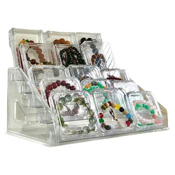 Bracelet storage box large size 18mm transparent bodhimi beads glass crystal beaded bracelet jewelry box portable
