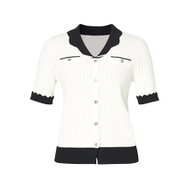 Cole Tier ice silk sweater womens slim-fitting short-sleeved womens T-shirt temperament versatile new style