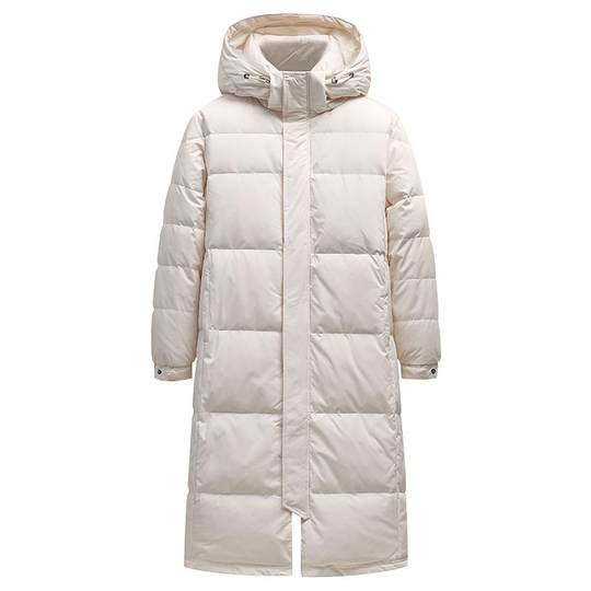 鸭鸭滑雪羽绒服男女同款反季中长款过膝超长加厚保暖鸭绒厚外套A