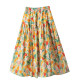 Vacation style printed design slim skirt