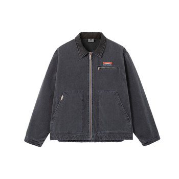B.X Carhartt retro washed workwear jacket ເກົ່າແກ່ຂອງຜູ້ຊາຍ embroidered ດູໃບໄມ້ລົ່ນແລະລະດູຫນາວ jacket ຝ້າຍອົບອຸ່ນສັ້ນ