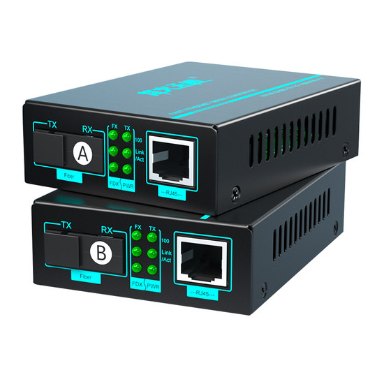 A pair of FiberHome Tiancheng Gigabit fiber optic transceivers