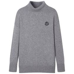 TeenieWeenie Bear spring turtleneck sweater pullover grey lazy style soft waxy sweater loose